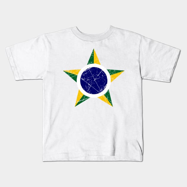 Brazil Roundel Vintage Kids T-Shirt by Mandra